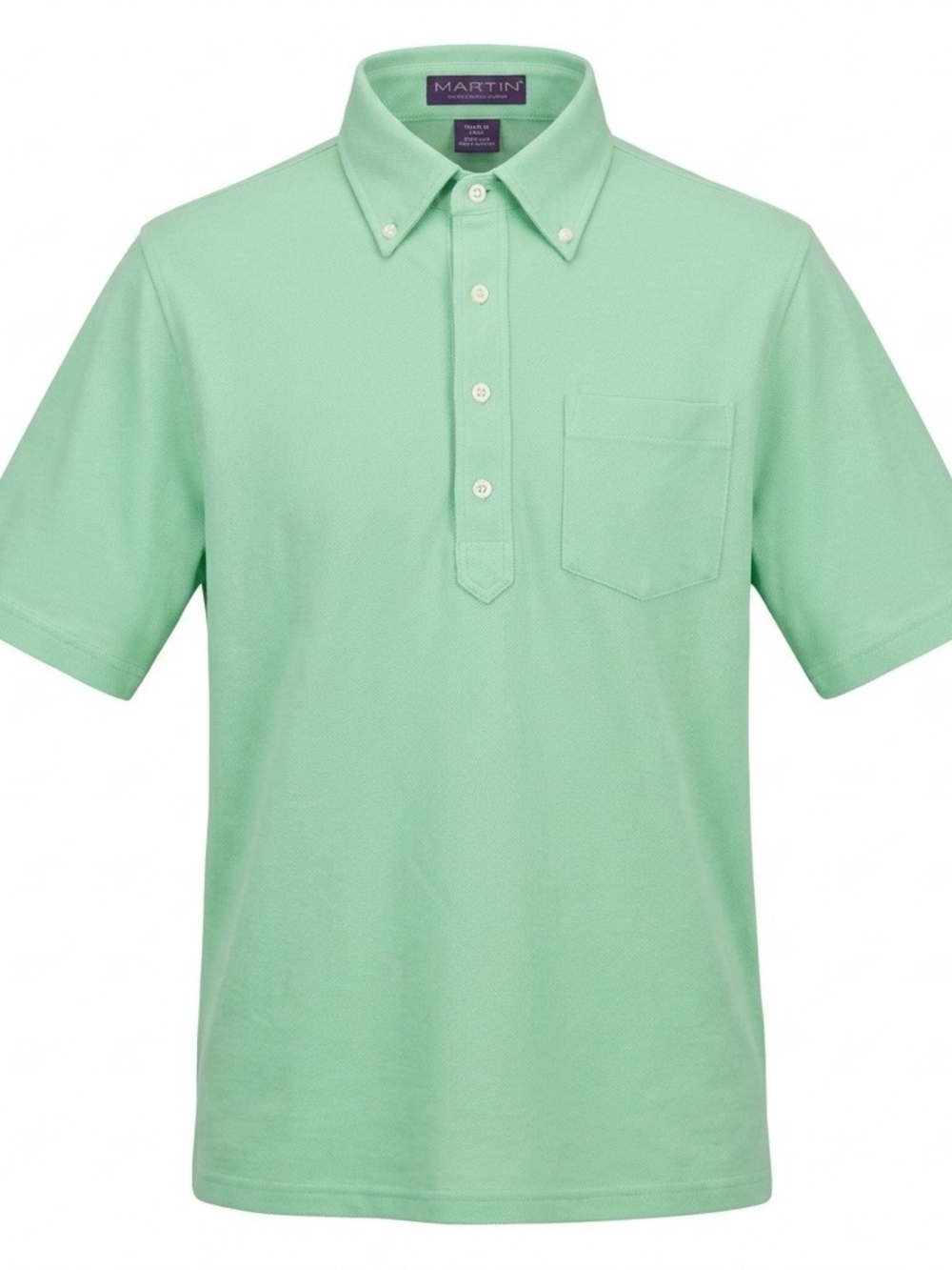Martin Golf Men's Button Down Polo‎ Shirt Mint Green Medium